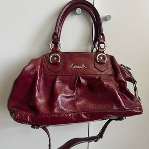 Coach Handbag Leather Maroon with matching Wallet